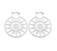 Leviathan Cross Earrings Satanic Devil Earrings Stainless Steel Sun Religions Jewelry Wiccan Amulet for Women Girls (S)