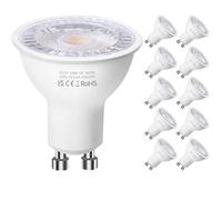 Levidon GU10 LED Bulbs, Cool White 6500K, 4.9W LED GU10 Spotlight Bulb, 50W Halogen Bulb Equivalent, 362LM 220-240V 38 Degree Narrow Beam Angle Non-dimmable - Pack of 10