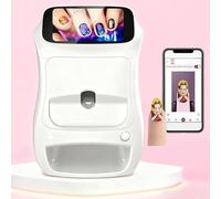 levigationlu 3D Nail Printer Machine Support Wifi/DIY, Digital Mobile Nail Art Printer, Portable Nail Painting Machine, Printing and Rying as One, Over 1000 Pictures, For Beauty & Personal Care White