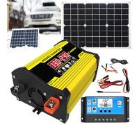 levigationlu Solar Power System with 30a Controller, 400W Power Inverter and 18W18V Solar Panels, Complete Solar Panel Kit for Home Camping Farm Rv Boats Yellow-110V