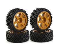 Levigo RC Buggy Rubber Mud Rally Tires Wheel Compatible With Tamiya 1/10 TT01/TT02/XV-01 /HPI RS4 RC Upgrade Spoke Black Tyres