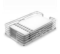 LEVIMETREE Silver Guest Towel Holder Tray for Bathroom - Countertop Napkin Organizer for Disposable Paper Towels, Elegant Hand Towel Rack for Powder Room, Modern Guest Bathroom Accessories