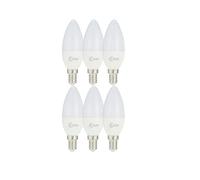 Levin E14 LED Candle Bulbs 6W Cool White 6500K Pack of 6 | Non-Dimmable Chandelier Light Bulbs | 40W Incandescent Replacement | Flicker-Free LED | 15,000h Lifespan | Energy Class F