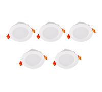 Levin Germany 8W LED Recessed Downlights Pack of 5 | 6500K Cool White, 75mm Cut-Out, 520lm Bright Light, Flicker-Free, 2 Year Warranty