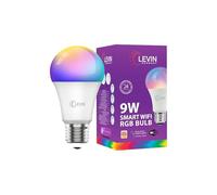 Levin Germany Smart LED Bulb E27 - 9W RGB Colour-Changing Bulb | Dimmable | Wi-Fi & Bluetooth | Works with Alexa & Google Home | 810 Lumens | App & Voice Control | 2-Year Warranty