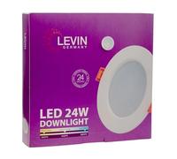 Levin LED Downlight Ceiling 24W Ultra Slim Recessed Ceiling Lights - Pack of 1 | Warm White 3000K | Non-Dimmable Spot Lights | Round Panel Lights for Bathroom & Kitchen | Energy Class F