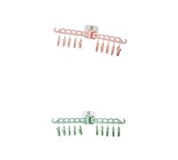 LEVINE hangerCoat Rack,Clothes Organizer，Pack of 2 Wall Mounted Clothes Hangers Underwear Socks Gloves Drying Rack with 10 Clips