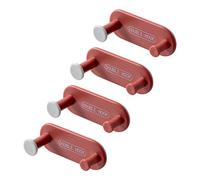 LEVINE hangerCoat Rack,Clothes Organizer，Set of 4 Adhesive Hooks Wall Hangers Plastic Rustproof Hooks for Kitchen Bathroom Cabinet (Red) (Color : Blue) (Color : Red)