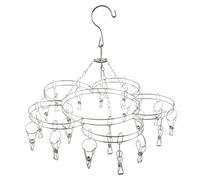 LEVINE hangerCoat Rack,Clothes Organizer，Stainless Steel Clothes Hanger Drying Rack with 20 Clothes Pegs for Socks, Underwear (Plum 2 mm) (Color : Plum 2.5 Mm.) (Color : Plum 2.5 Mm.)