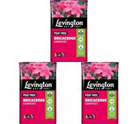 Levington PEAT FREE Ericaceous Compost, 50 litre compost for acid-loving plants (Pack of 3)