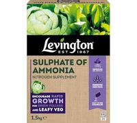 Levington Sulphate of Ammonia Fertiliser 1.5kg - High Nitrogen Feed (21-0-0) for Leafy Veg, Shrubs & Trees - Promotes Strong Green Growth - Fast-Acting Plant Food for Garden Use