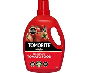 Levington Tomorite Concentrated Tomato Food 2.5L | Britain's Favourite Liquid Tomato Feed | Makes up to 562L of Feed | High-Potash NPK 4-3-8 with Seaweed Extract | 50% More Tomatoes | Best Value Size