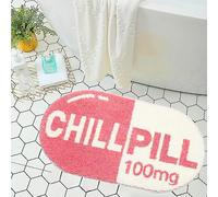 LEVINIS Pink Chill Pill Bath Mat Cute Funny Bathroom Décor Non Slip Washable Bathroom Rugs for Shower, Tub, Bedroom 27.5"×15.5"