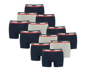 Levi's 12-Pack Men's SPRTSWR Logo Boxer Brief Boxer Shorts Underwear Pants, Color:Navy/Grey Melange, konfektionsgröße:XXL