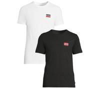 Levi's Men's 2 Pack Slim Crew T-Shirt, Navy/White