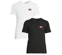 Levi's 2 Pack of Sports Logo T-Shirts - White/Black, White/ Black, Size L, Men White/ Black