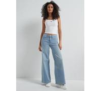 Levi's 318 Shaping Wide-leg Jeans, Blue, Size 32, Inside Leg 30, Women Blue
