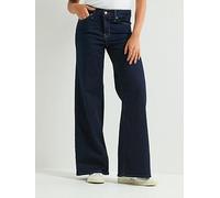 Levi's 318 Shaping Wide-leg Jeans, Navy, Size 28, Inside Leg 32, Women Navy