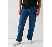 Levi's 501 Big & Tall Original Straight Fit Jeans - Dark Stonewash, Dark Blue, Size 40, Inside Leg Regular, Men Dark Blue