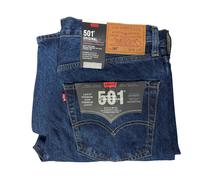 Levis 501 Mens Blue Regular Fit Straight Leg Denim Jeans Stonewash Trousers