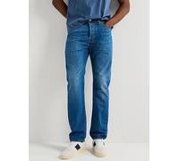 Levi's 501 Original Straight Fit Jeans - Window Pane Lightweight - Dark Blue, Dark Blue, Size 38, Inside Leg Regular, Men Dark Blue