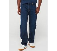Levi's 505 Regular Straight Fit Jeans, Dark Blue, Size 34, Inside Leg Regular, Men Dark Blue