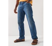 Levi's 555 Relaxed Straight Fit Jeans, Dark Blue, Size 36, Inside Leg Regular, Men Dark Blue