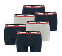 Levi's 6-Pack Men's SPRTSWR Logo Boxer Brief Boxer Shorts Underwear Pants, Color:Navy/Grey Melange, konfektionsgröße:L