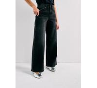 Levi's 728 High Rise Wide Leg Jeans, Black, Size 32, Inside Leg 32, Women Black