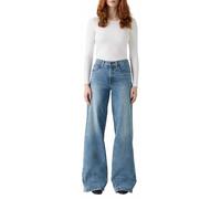 Levi's 728 High Rise Wide Leg Jeans - Sweet Success - Blue, Navy, Size 26, Inside Leg 30, Women Navy