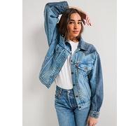 Levi's 90s Western Pieced Trucker Jacket, Navy, Size S, Women Navy
