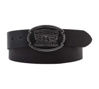Levi's Billy Plaque Regular Leather Belt - Black, Black, Size 85, Men Black