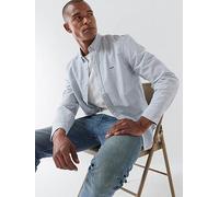 Levi's Authentic Button Down Striped Long Sleeve Shirt, White, Size L, Men White