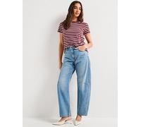 Levi's Baggy Dad Barrel Jeans, Navy, Size 32, Inside Leg 32, Women Navy