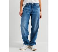 Levi's Baggy Dad Jeans - Heavy Check, Blue, Size 30, Inside Leg 32, Women Blue