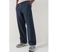 Levi's Baggy Fit Herringbone Pleated Chino Trousers, Navy, Size 32, Inside Leg Regular, Men Navy