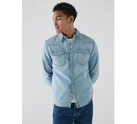 Levi's Barstow Western Long Sleeve Denim Shirt, Light Blue, Size M, Men Light Blue