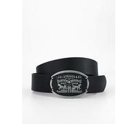 Levi's Billy Plaque Regular Leather Belt, Black, Size 80, Men Black