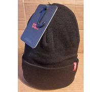 Levi's Unisex New Slouchy Beanie W Red Tab Detail Beanie, Black, One size