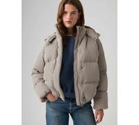 Levi's Checked Hooded Puffer Coat Brown