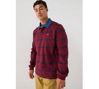 Levi's Classic Stripe Rugby Long Sleeve Polo Shirt, Red, Size Xl, Men Red