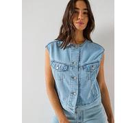 Levi's Collarless Shrunken '90s Vest, Blue, Size S, Women Blue