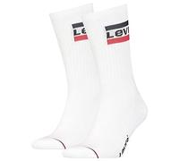Levi's Crew Sock, White/White, 35/38 (Pack of 2)