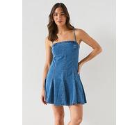 Levi's Denim Godet Dress, Blue, Size L, Women Blue