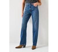 Levi's Easy Dad Relaxed Fit Straight Leg Jeans, Blue, Size 28, Inside Leg 30, Women Blue