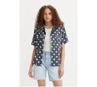 Levi's Women's Ember Short-Sleeve Bowling Shirt, Annie Dot Navy Smoke, S