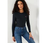 Levi's Essential Housemark Long-sleeve Tee - Anthracite Night, Black, Size Xs, Women Black
