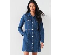 Levi's Flynn Western Denim Dress - A New York Moment 2, Blue, Size L, Women Blue
