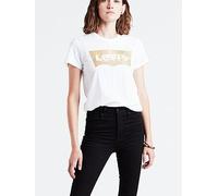 Levi's Gold Foil Batwing Logo Perfect Tee, White, Size M, Women White