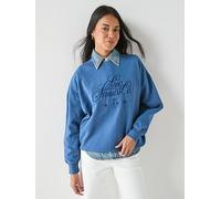 Levi's Gr Royale Oversized Crewneck Sweatshirt, Blue, Size L, Women Blue